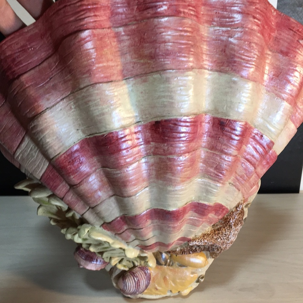 Vintage Large Plaster Shell Planter For Wall Coastal Nautical Beachy Home Decor - Picture 17 of 17